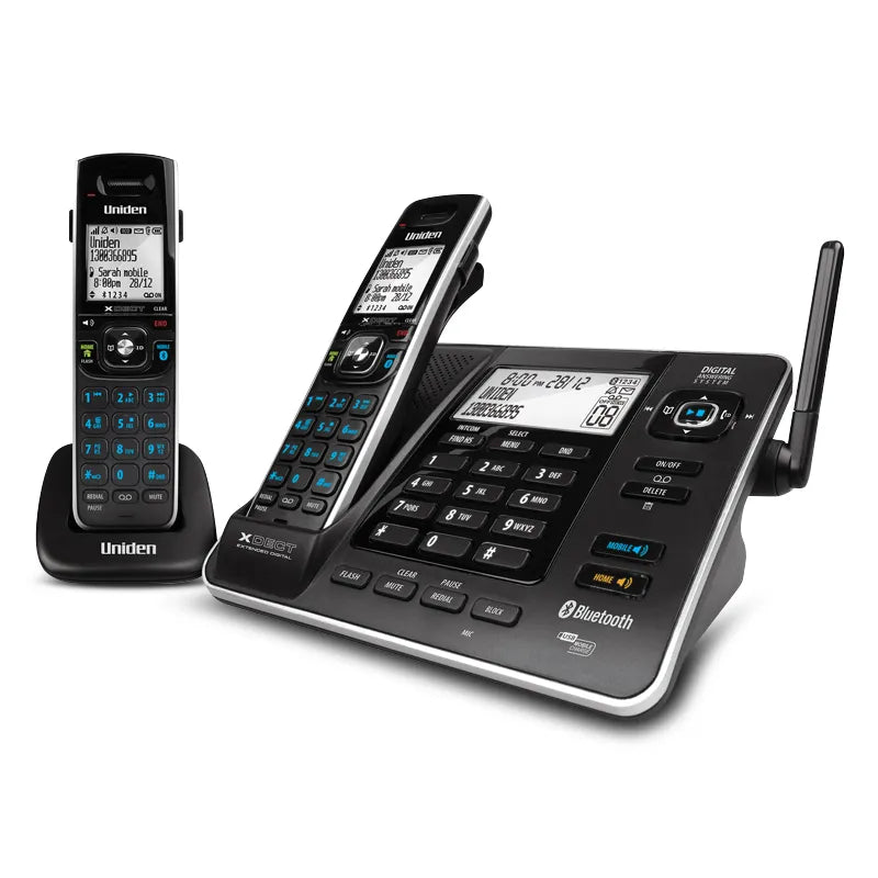 Uniden XDECT8355+1 XDECT® Digital Technology with Integrated Bluetooth®, Power Failure Backup & USB Charging Cordless Phone System