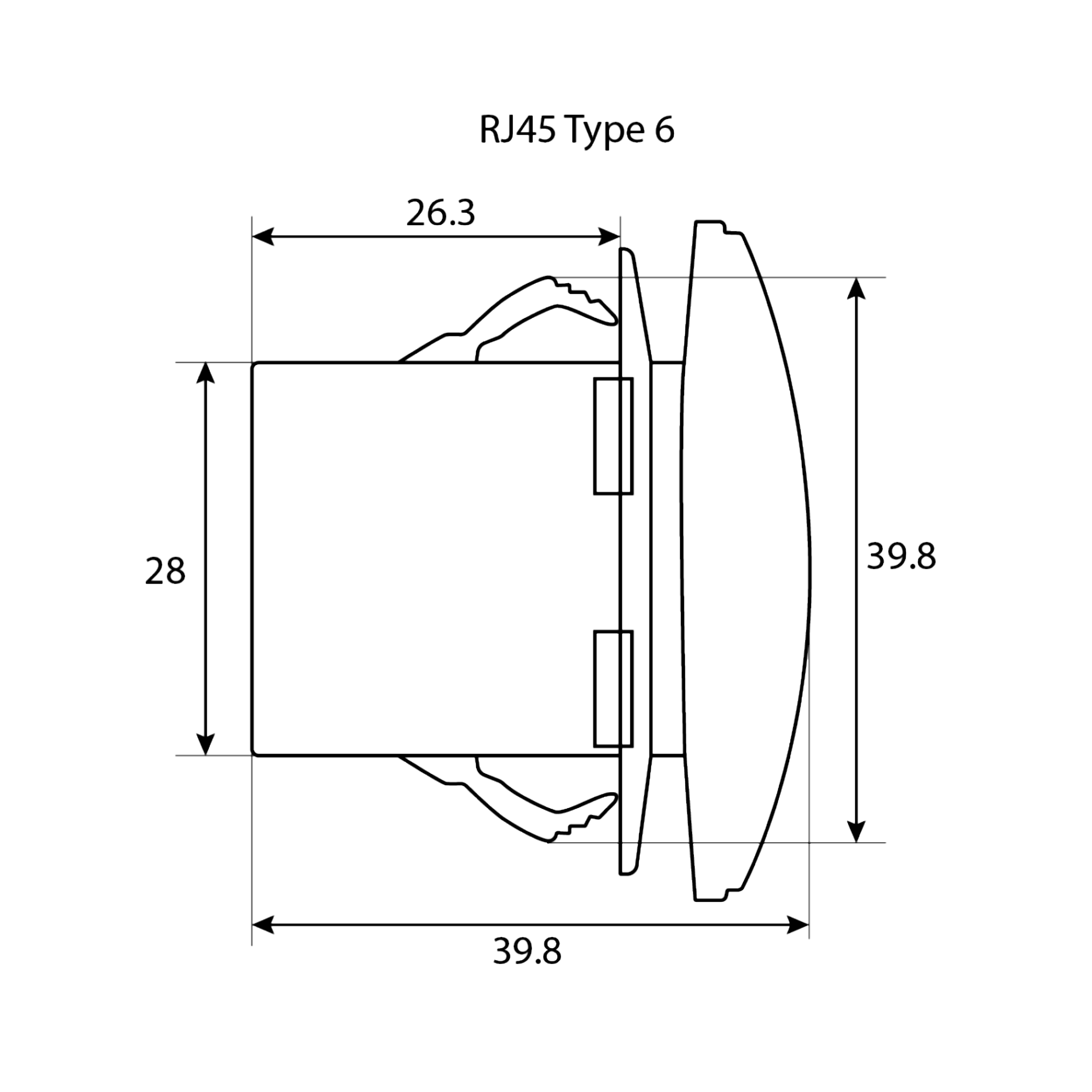 GME XRS-RJ45R6 RJ45 Pass Through Adaptor Type 6 Red