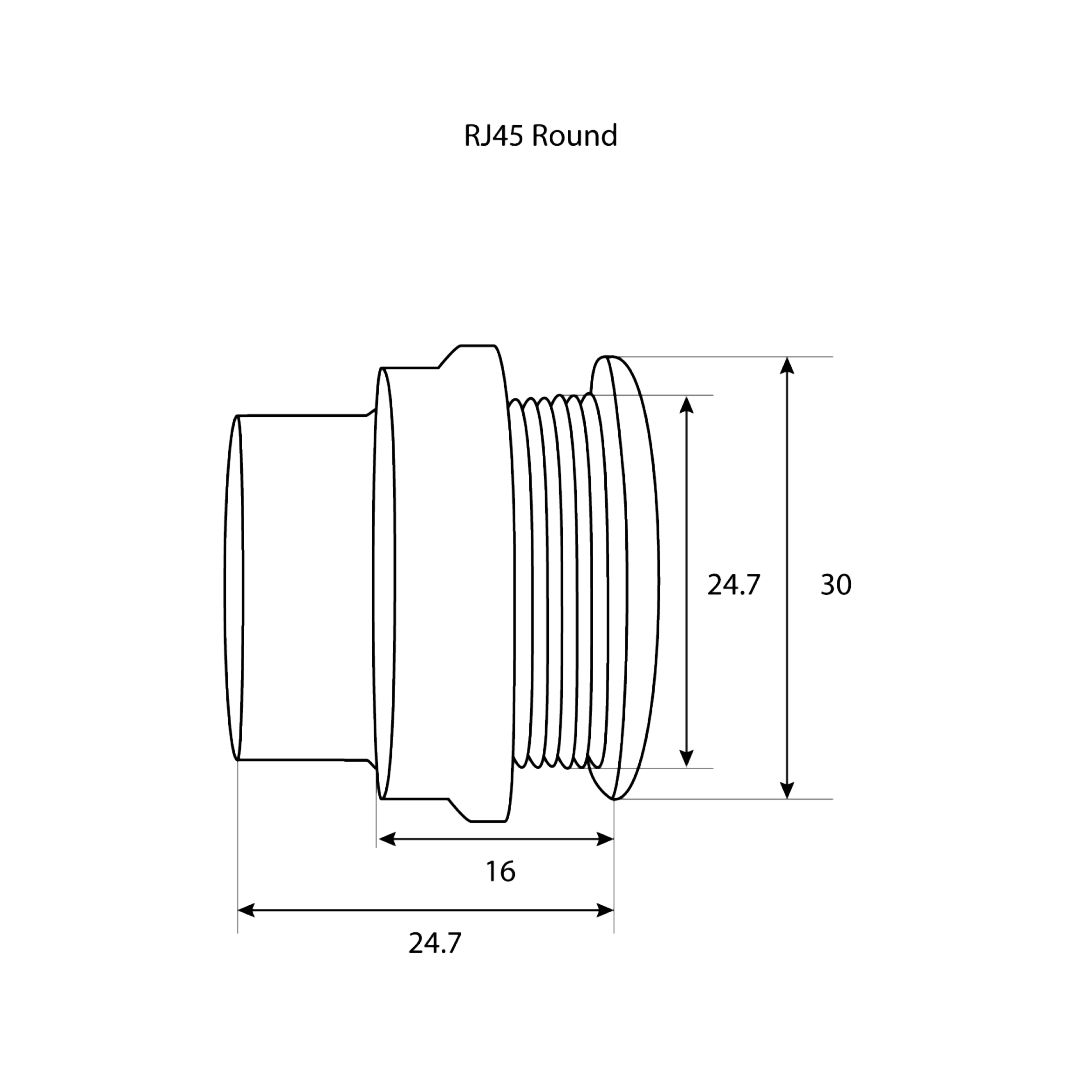 GME XRS-RJ45RND RJ45 Pass through Adaptor Universal Round