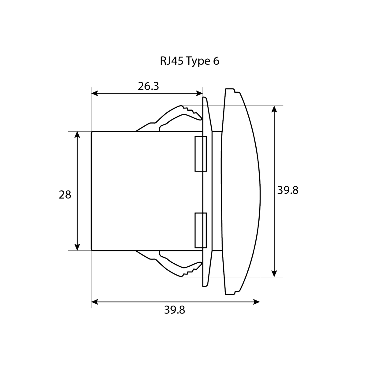 GME XRS-RJ45W6 RJ45 Pass Through Adaptor Type 6