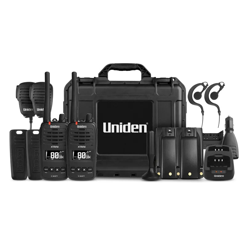 Uniden XTRAK50-2TP 5 Watt Waterproof IP67 Smart UHF Handheld Radio Tradesman Twin Pack