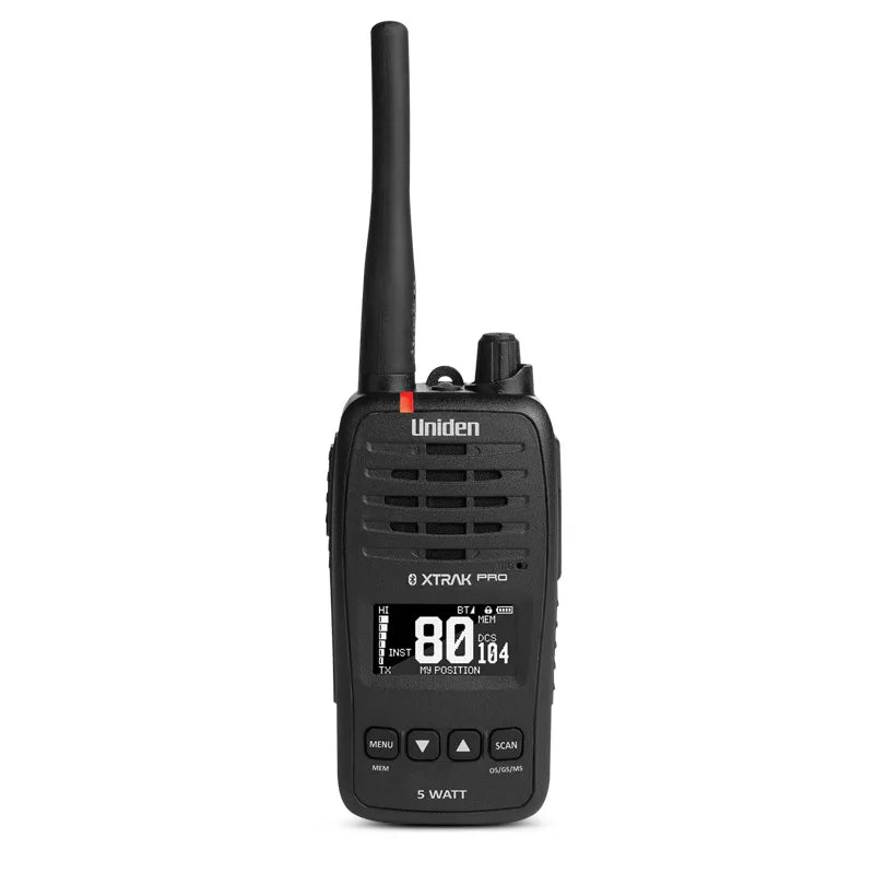 Uniden XTRAK 50 PRO Smart 5 Watt Waterproof IP67 UHF Handheld Large OLED Replay