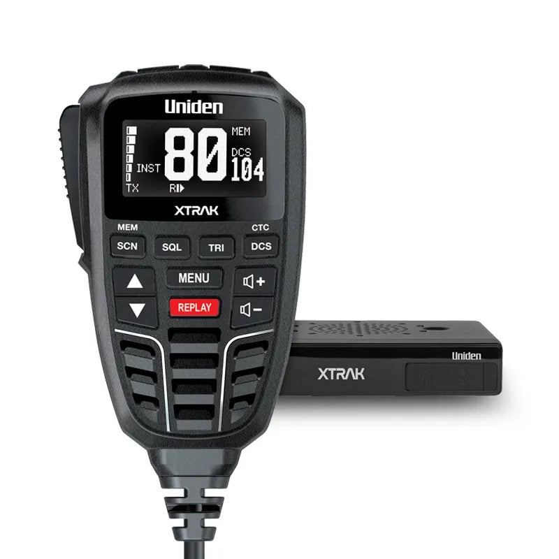 Uniden XTRAK80 12/24v UHF Radio Large OLED Display & Instant Replay