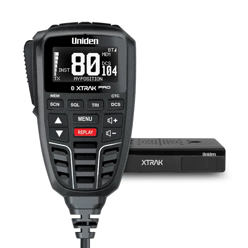 Uniden XTRAK80PRO 12/24V Smart UHF Radio Instant Replay OLED Display LOC Sharing