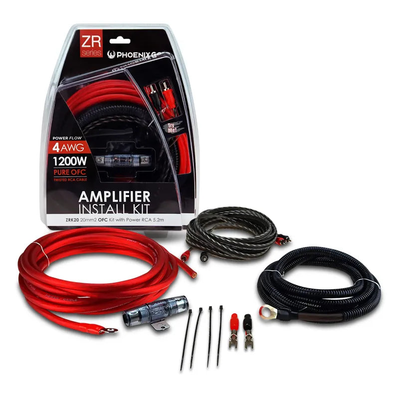 Phoenix Gold ZRK20 ZRK-Series 4AWG (20mm) 2 Channel Amplifier Wiring Kit (OFC)