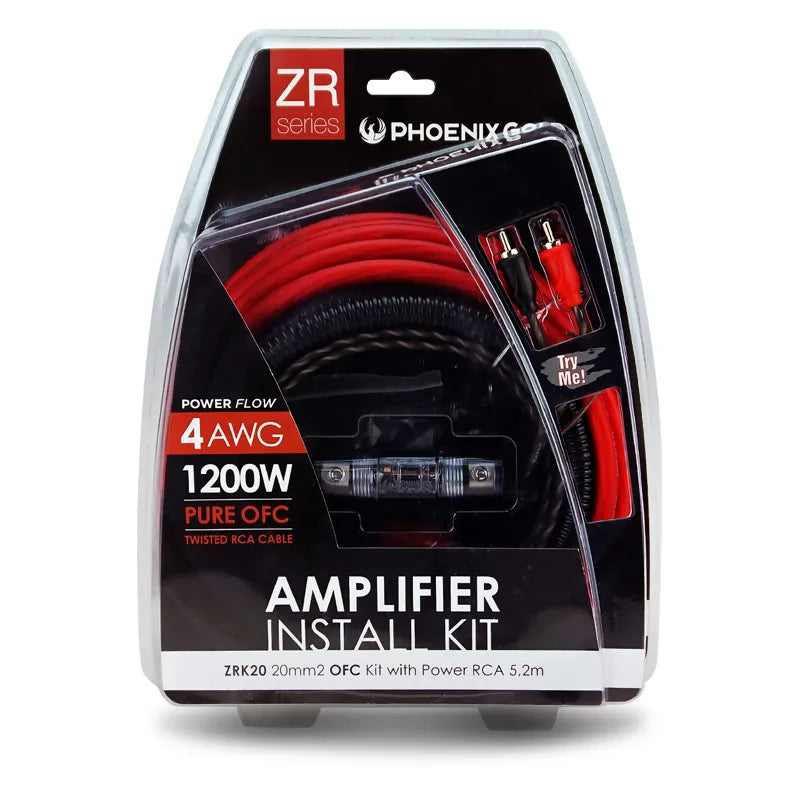 Phoenix Gold ZRK20 ZRK-Series 4AWG (20mm) 2 Channel Amplifier Wiring Kit (OFC)