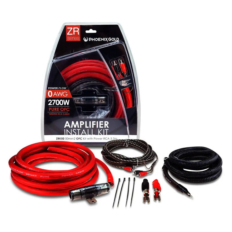 Phoenix Gold ZRK50 ZRK-Series 0AWG (50mm) 2 Channel Amplifier Wiring Kit (OFC)