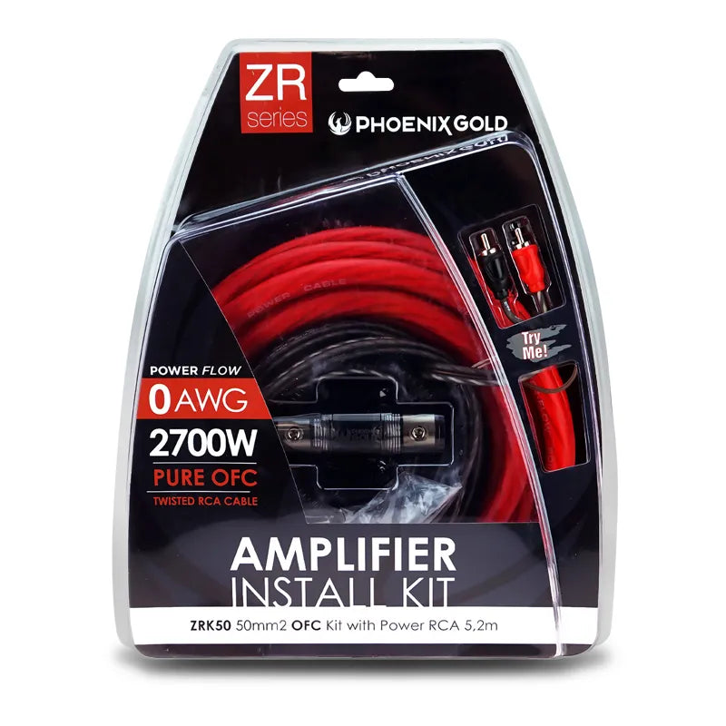 Phoenix Gold ZRK50 ZRK-Series 0AWG (50mm) 2 Channel Amplifier Wiring Kit (OFC)