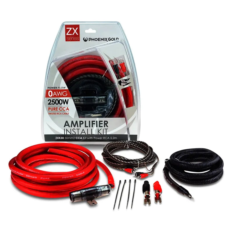 Phoenix Gold ZXK50 ZXK-Series 0AWG (50mm) 2 Channel Amplifier Wiring Kit (CCA)