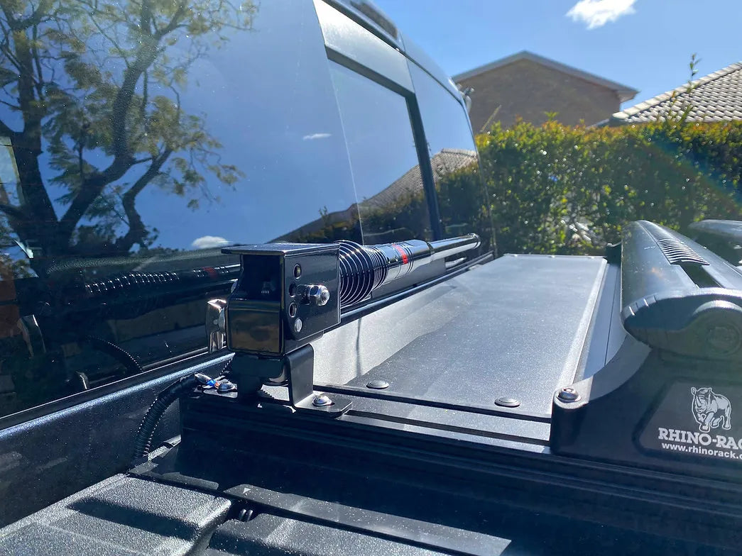 GMF4x4 SB-038-BLK (038-BLK-SB) Black Powder Coated Shutter Antenna Bracket Suit Ford Ranger RA 2023+