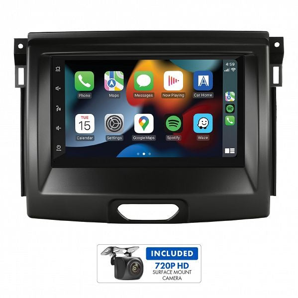 Aerpro 7-inch multimedia receiver for Ford Everest and Ranger PX2 with a included 720P HD surface mount camera