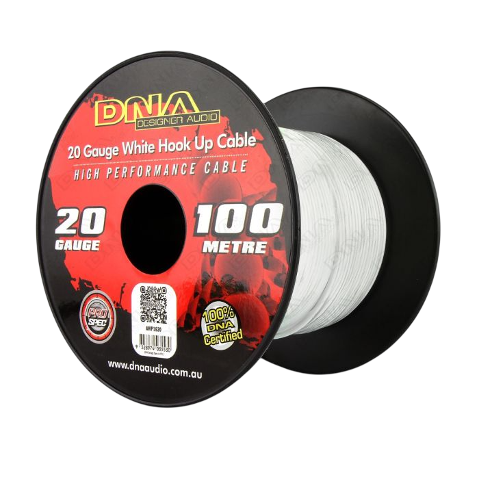 DNA AWP1620 20 Gauge White Single Core Cable 100 Metre Reel