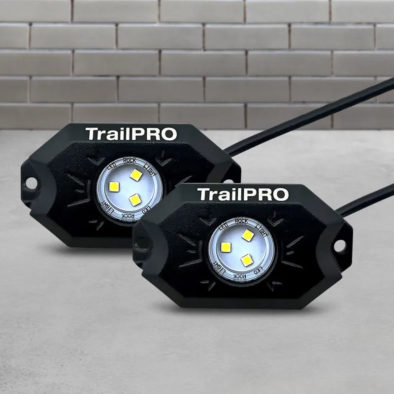 TrailPRO TPWHITERL2 Twin White LED Rock Light Set