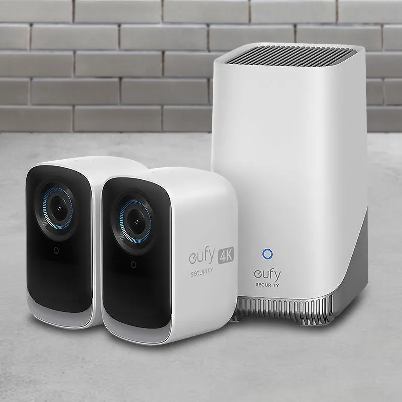 eufy T8881T21 4K Wireless Security Camera 3C (S300) 2-Camera Kit with Homebase 3