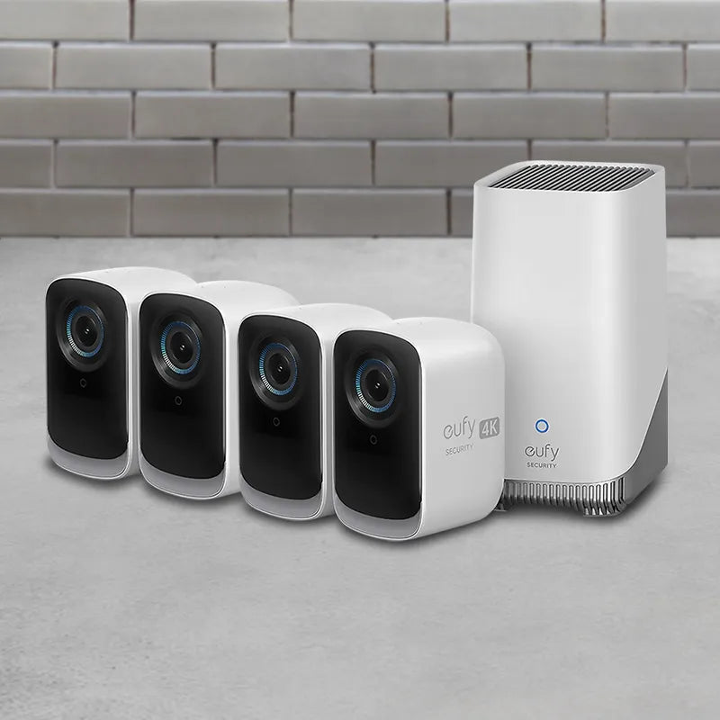 eufy T8883T21 eufyCam 3C (S300) 4 Pack with Homebase 3