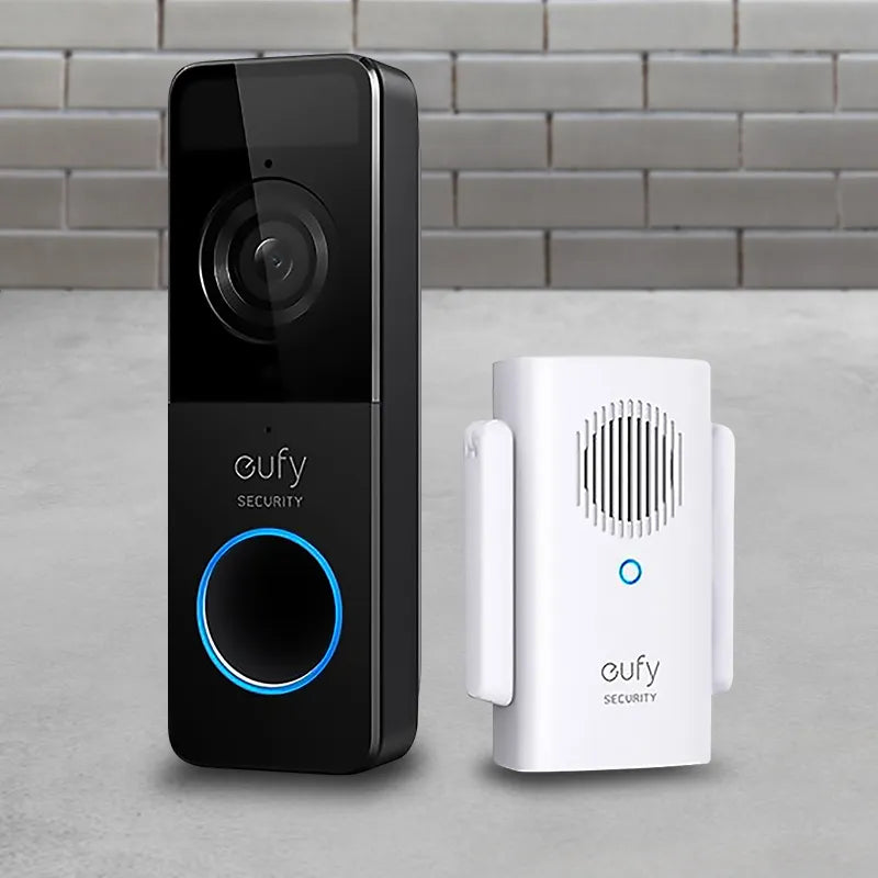eufy E8220CW1 Wireless Video Doorbell Slim Wireless 1080P with Mini Repeater