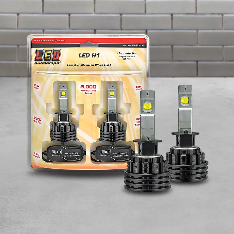LED Autolamps H1-5000LM 9/32V H1 LED Headlight Kit Single Beam Twin Blister