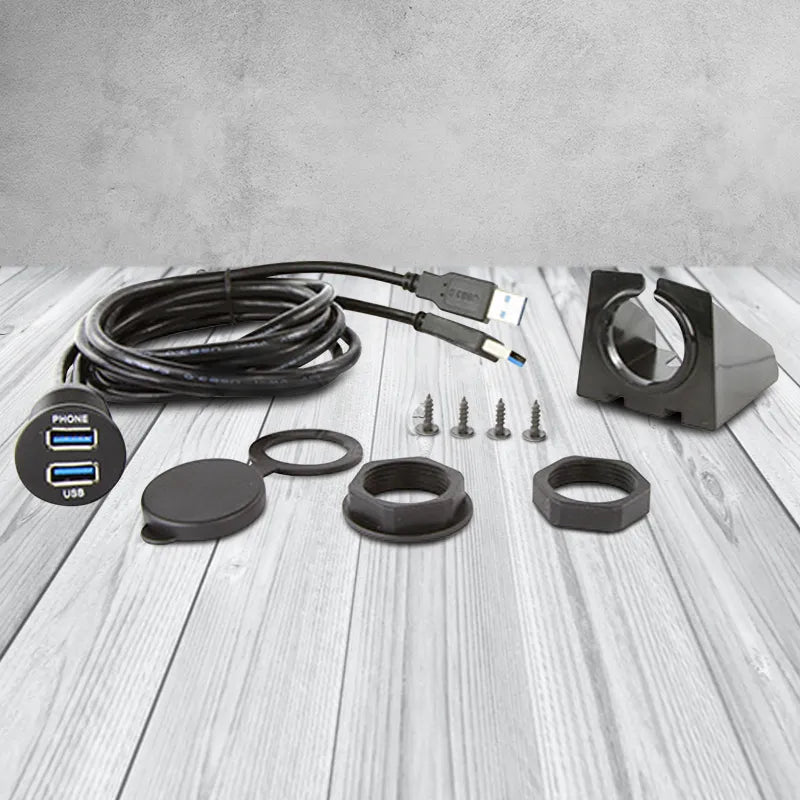 DNA UNIUSB01 Universal Round Mount USB Adaptor Lead To Fit In Most Cigarette Lighter / Accessory Sockets