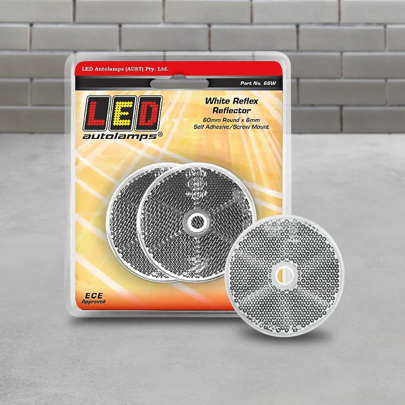 LED Autolamps 66W Twin Blister White Round Reflector Ece