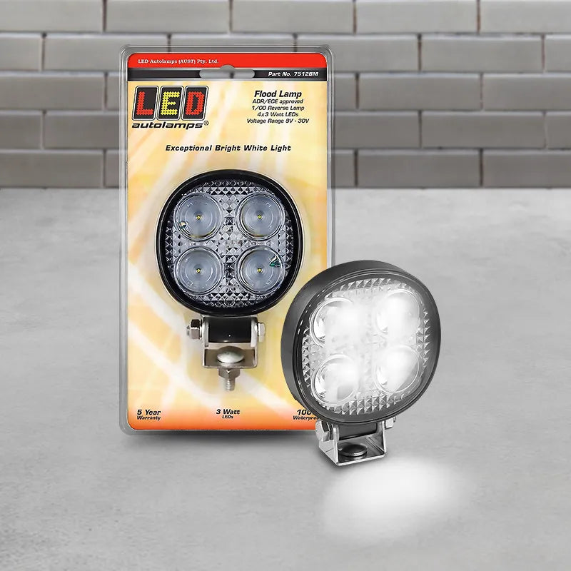 LED Autolamps 7512BM Round Work/Reverse Lamp