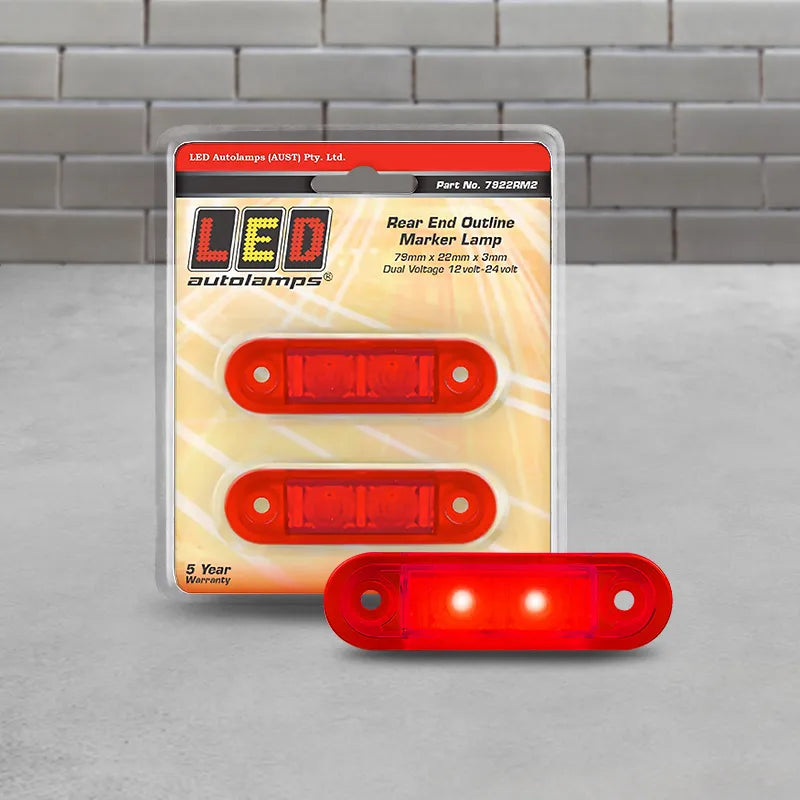 LED Autolamps 7922RM2 12/24V Red Side Marker