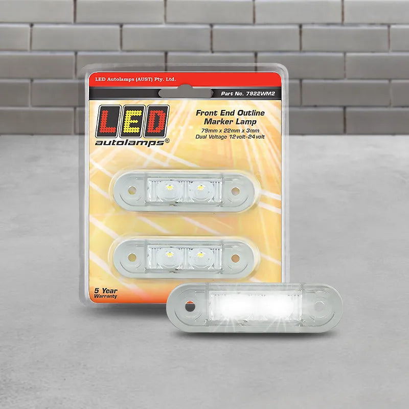 LED Autolamps 7922WM2 12/24V Front End Outline Marker Recessed Fitting Twin Blister