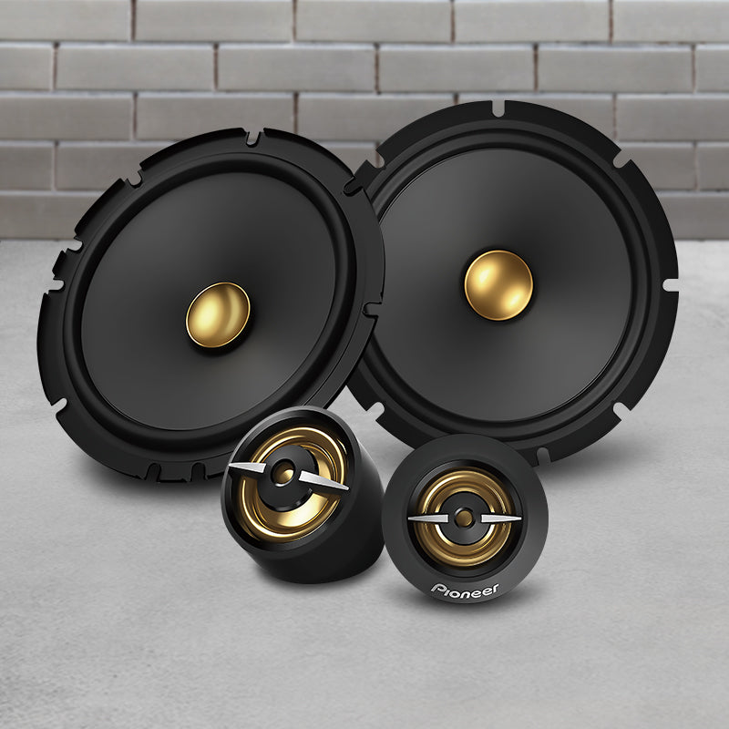 Pioneer TS-A1601C 6.5” A-Series 2-Way Component Speakers with 20mm Polyetherimide (PEI) Dome Tweeter