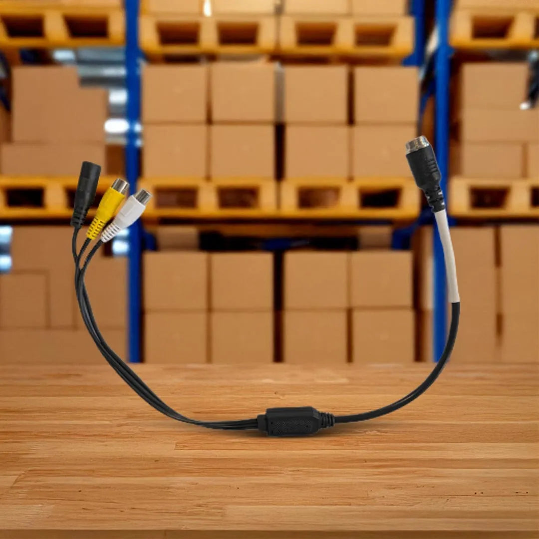 MONGOOSE PVC12HDM 4 Pin Male to RCA and Power - Heavy Duty Camera Adapter Cable