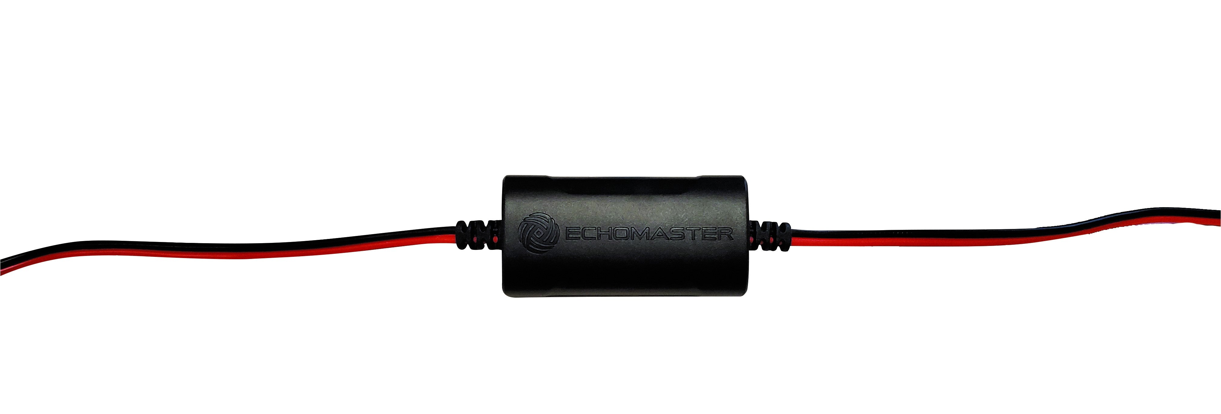 Full length view of the filter with its long red and black twin lead running out both sides