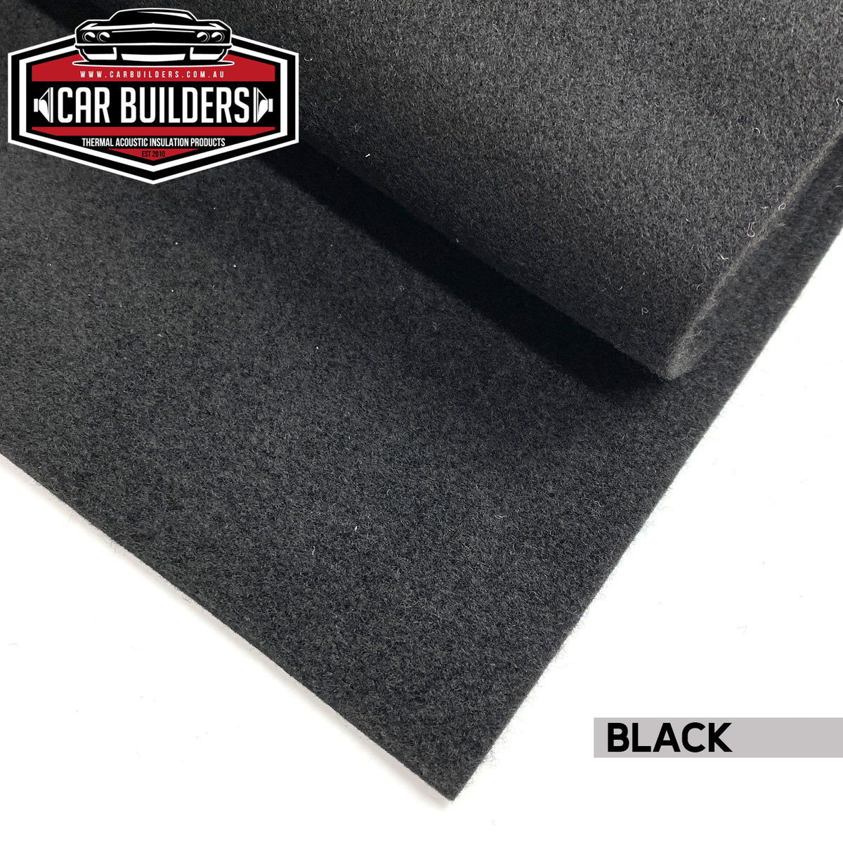 Black 4 Way Stretch Carpet roll, close up of the cut pile