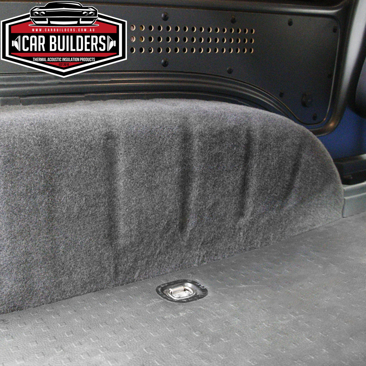 Stretch carpet wrapped over a boot side panel