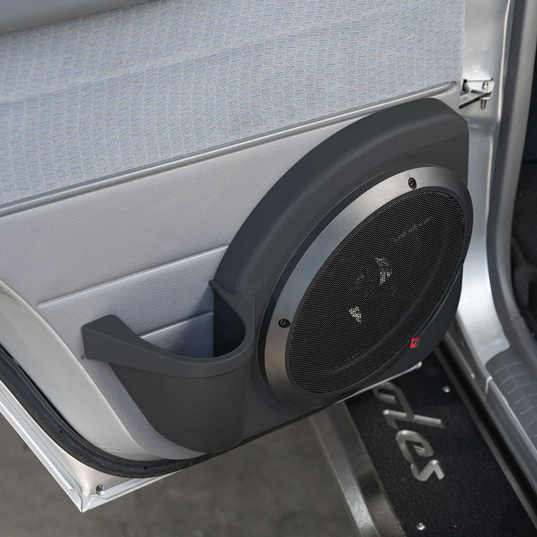 Cruiser Consoles front and rear speaker pods designed for Landcruiser, durable black finish and easy installation. installed the car