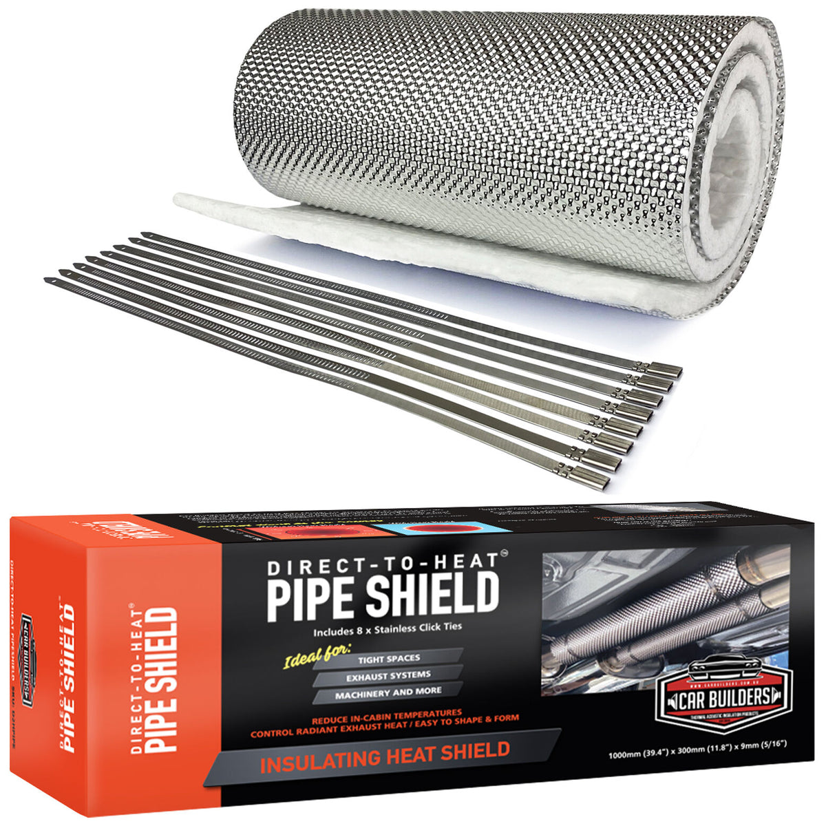 Car Builders Direct To Heat Pipe Shield roll with Click Ties and retail box