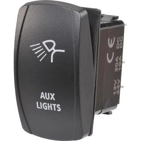 Narva 63232BL Sealed Rocker Switch Off/On SPDT 12V/24V Blue LED Illuminated Aux Lights Symbol