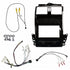Double DIN piano black installation kit for Ford Falcon BA-BF and Territory SX-SY including fascia panel, mounting brackets, wiring loom, and USB patch lead.