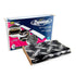 The image shows a box of Dynamat 10455 Xtreme Black Bulk Pack Sound Deadener with 9 sheets included, along with a sample sheet of the product displaying its adhesive side.
