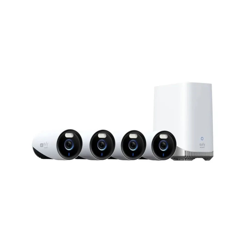 eufy E8600T23 EufyCam Professional (E330) 24/7 Recording 4-Pack with Homebase 3