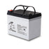 Ritar EV12-33 12V 33Ah valve-regulated lead acid battery featuring white body, black top cover, and detailed product label on the side.