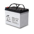 Ritar EV12-33 12V 33Ah valve-regulated lead acid battery featuring white body, black top cover, and detailed product label on the side.