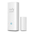 Eufy Security entry sensor device and its component parts against a white background.