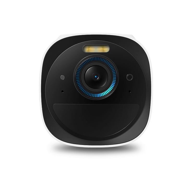 Eufy 4K wireless security camera with an integrated solar panel, front view 