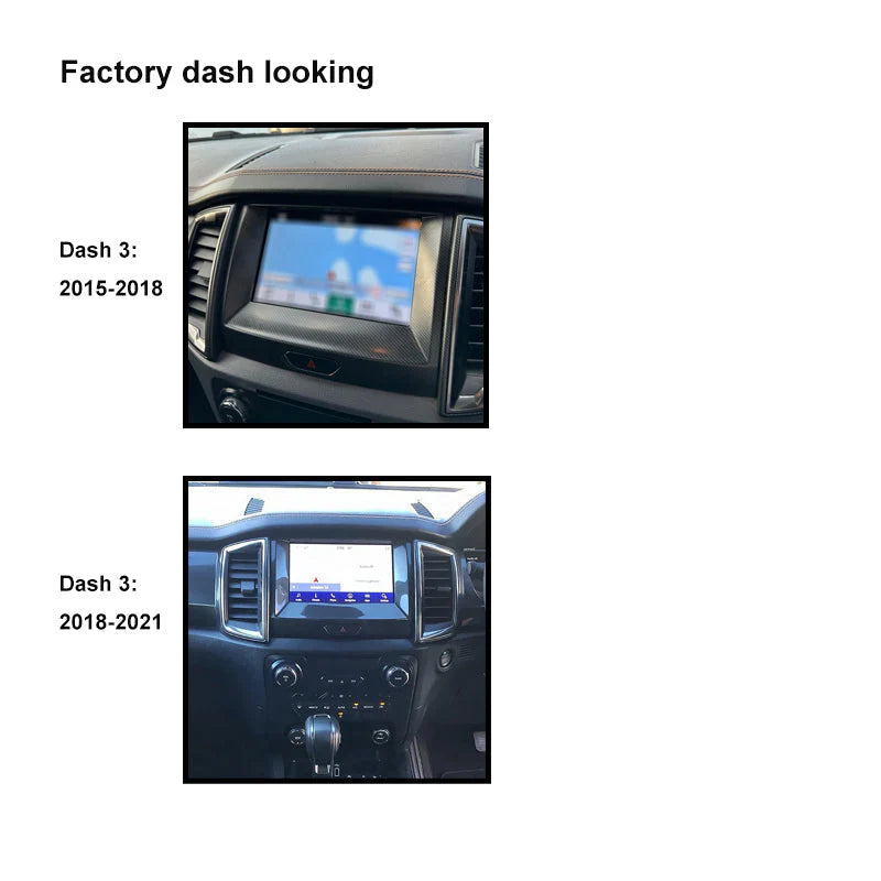 CAC F9FD23K1 9" Fascia Ford Ranger 2015-21 Dash 3 Camera Aircon SWC
