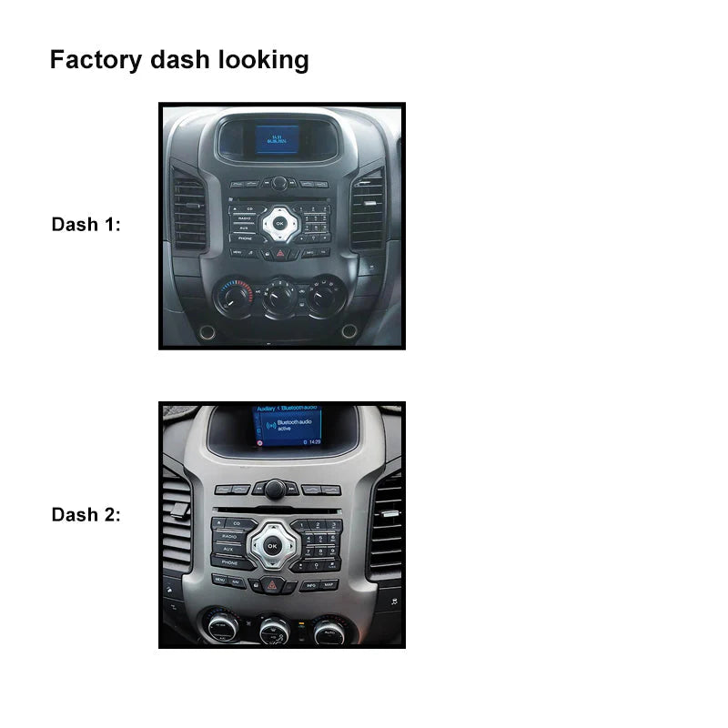 CAC F9FD3K 9" Fascia Ford Ranger 2012-15 Bluetooth SWC Time Setting