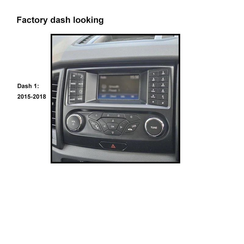 CAC F9FD4K1 9" Fascia Ford Ranger 2015-18 Dash 1 Camera Bluetooth SWC