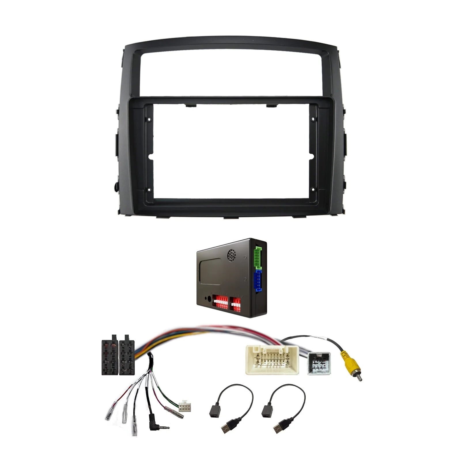 CAC F9MT22K4 9 Inch Fascia Kit Compatible with Mitsubishi Pajero 2012-2019 Dash 3