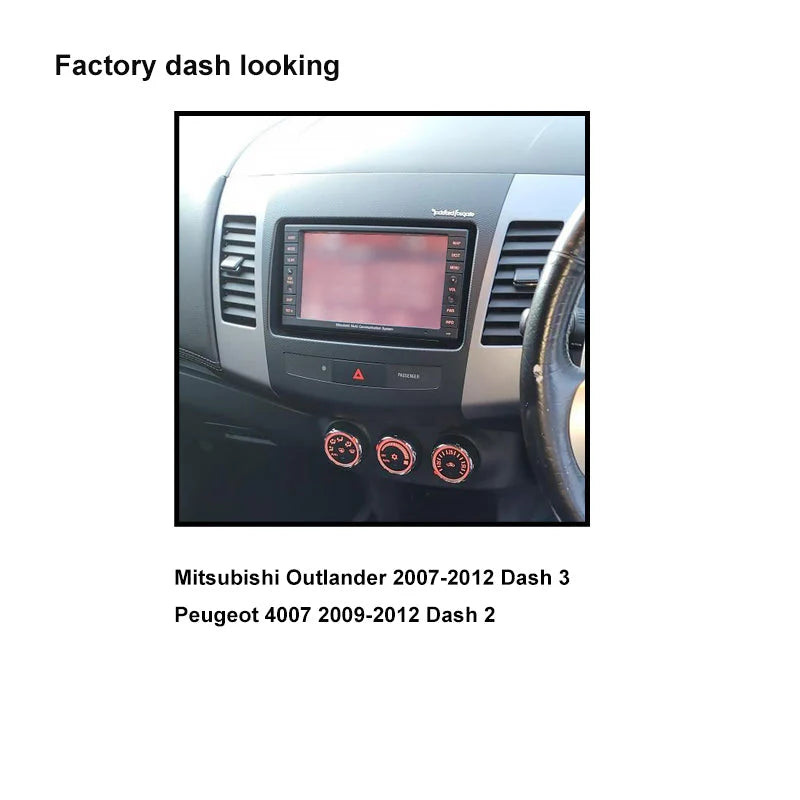 CAC F9MT8K4 9 Inch Fascia Kit Mitsubishi Outlander Peugeot 4007