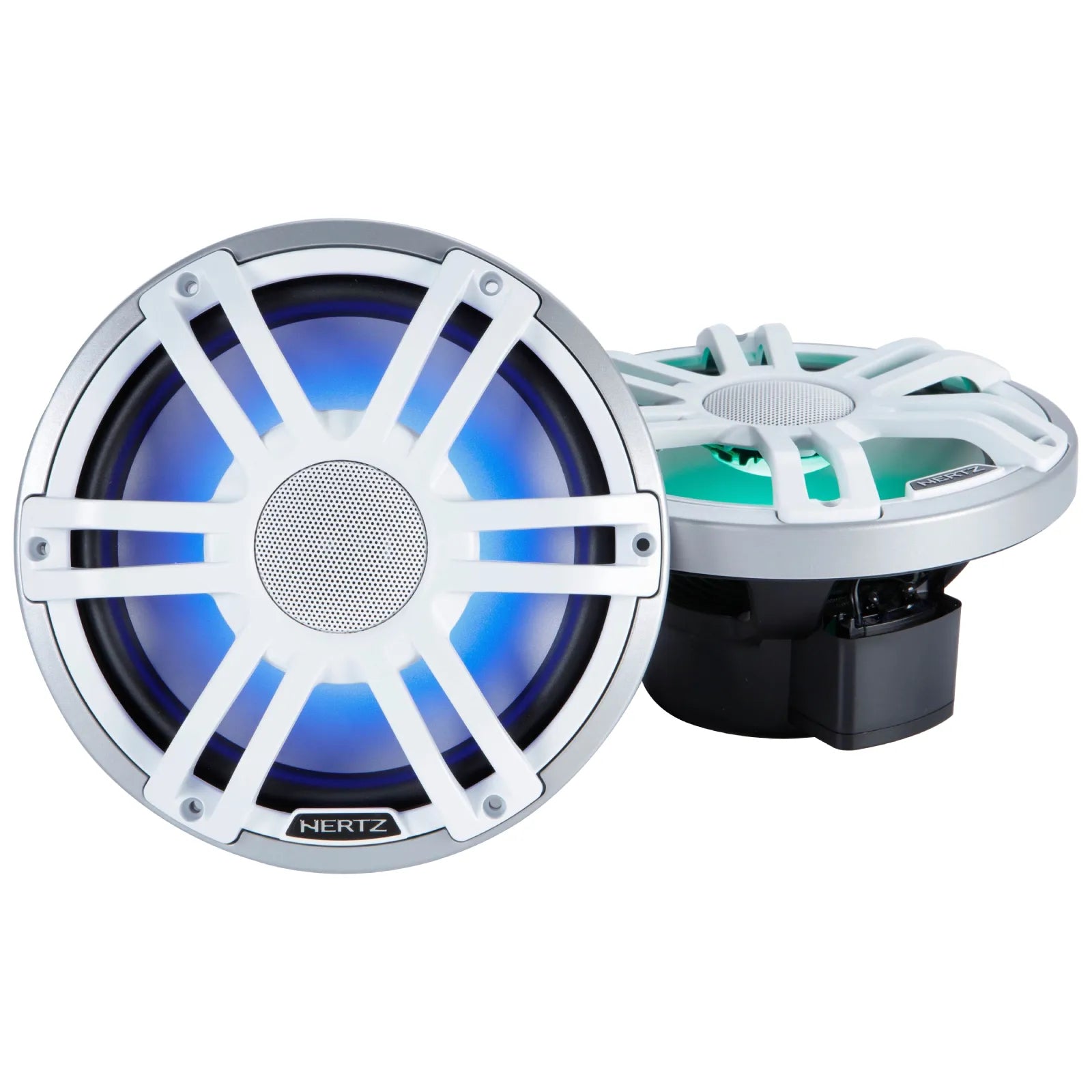 Hertz HMX8SLDS 8" 2-Way Grey/White RGB Marine Coaxial Speaker - Pair (HMX 8 S-LD-SW)