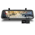 A Gator brand rearview mirror with a built-in HD touchscreen displaying a view of a car's rear window, with a 16GB Micro SD card attached to the bottom.