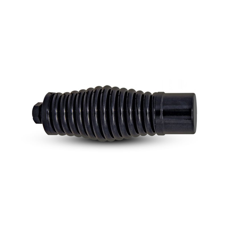 A black heavy duty antenna spring designed for use with specific GME radio models.