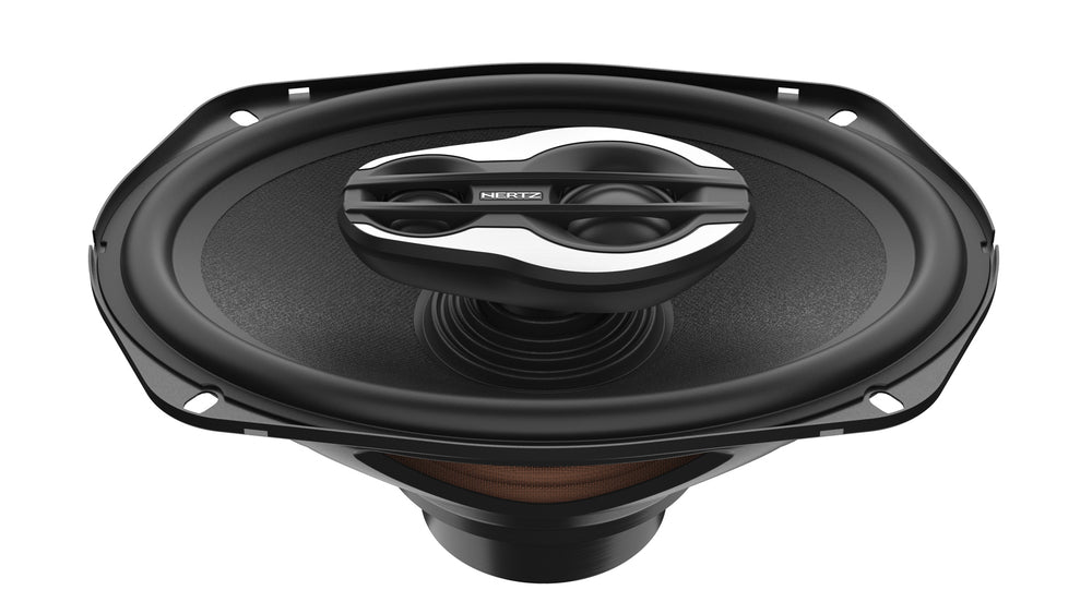 Car speaker with brand logo on a white background